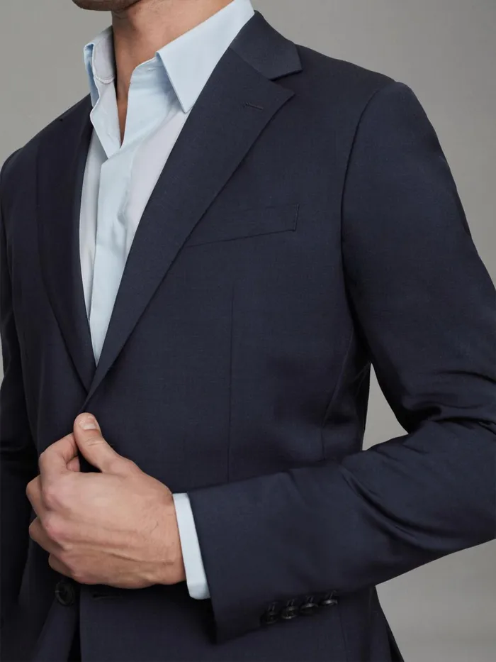 Men Reiss Blazers Hope Modern Fit Wool Blend Single Breasted Blazer Navy