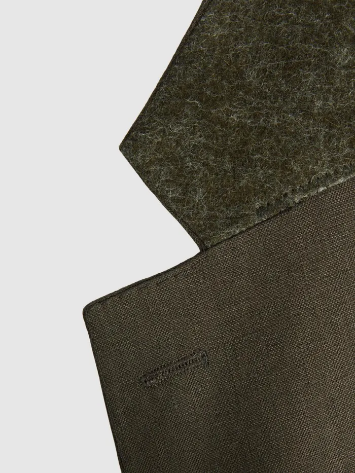 Men Reiss Blazers Jacobson Linen Double Breasted Blazer Green