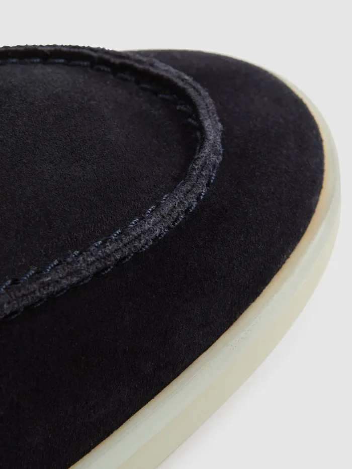 Men Reiss Boots Kason Mid Suede SlipOn Boots Navy