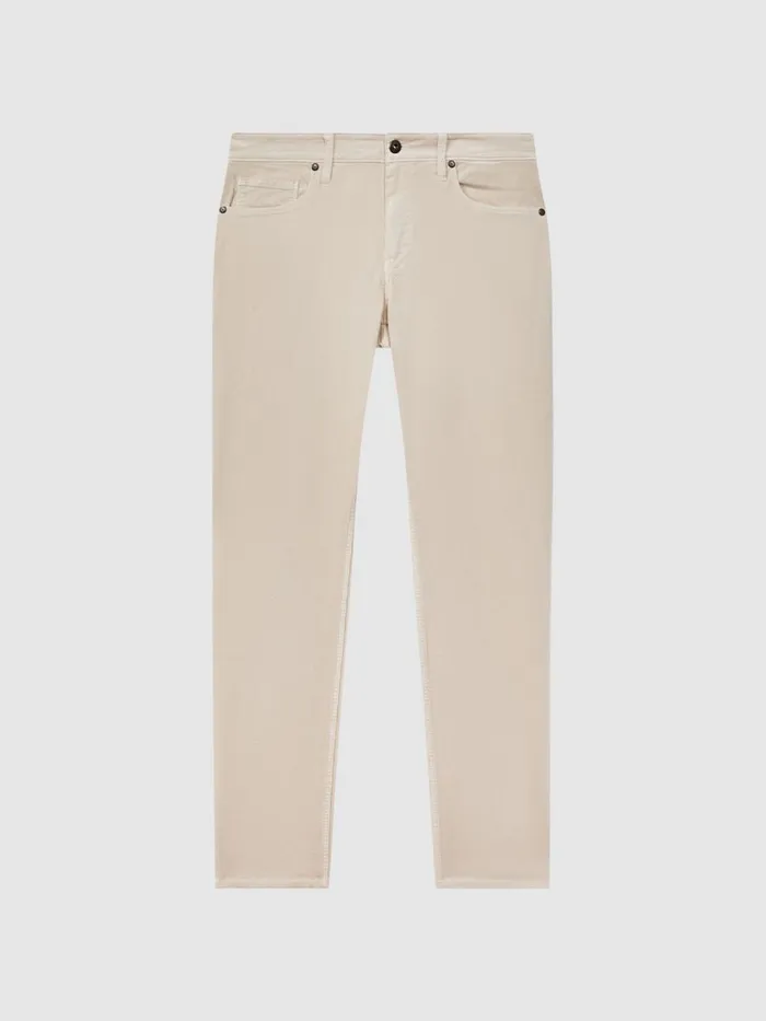 Men Reiss Brands Corduroy Jeans Ivory Cream