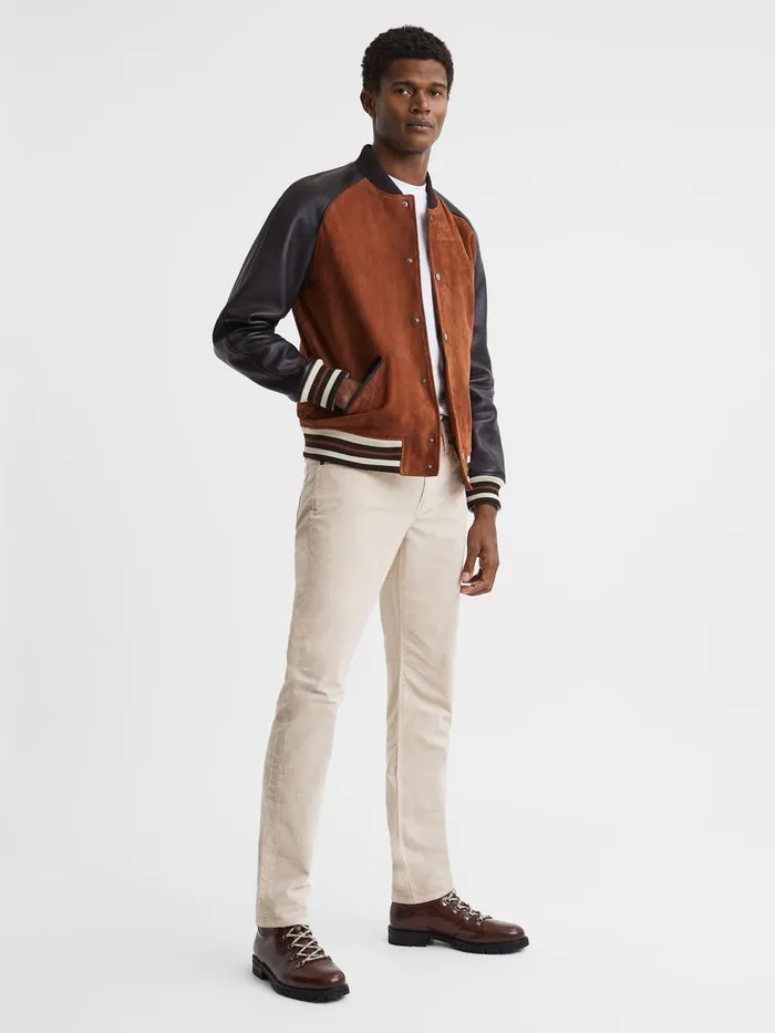 Men Reiss Brands Corduroy Jeans Ivory Cream