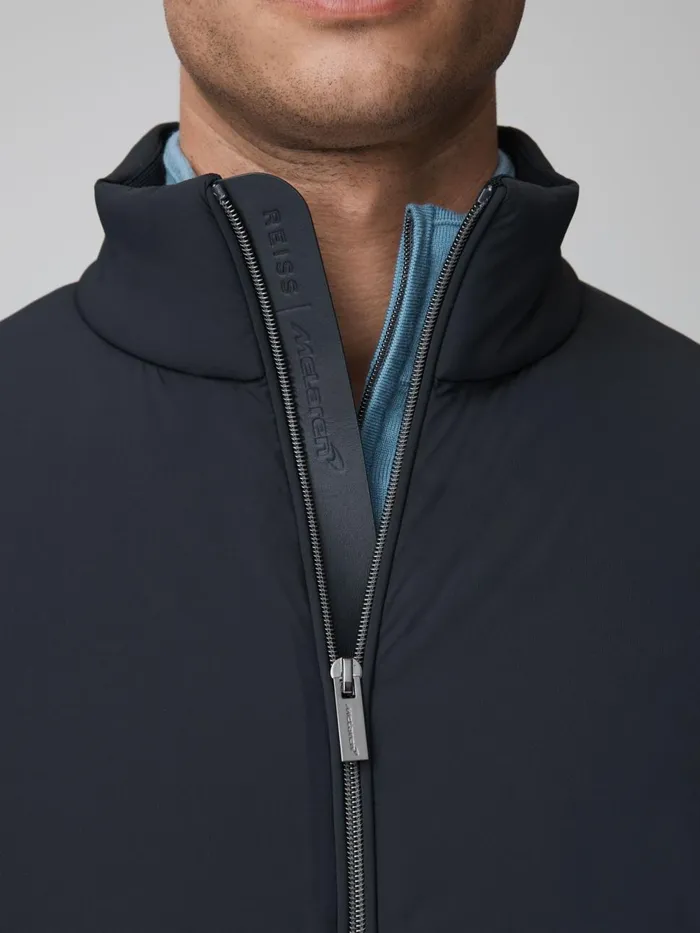 Men Reiss Brands F1 Hybrid Funnel Neck Jacket Navy