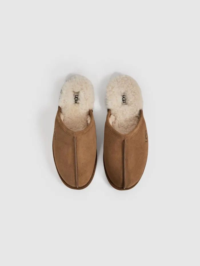 Men Reiss Brands Sheepskin Slipper Chestnut