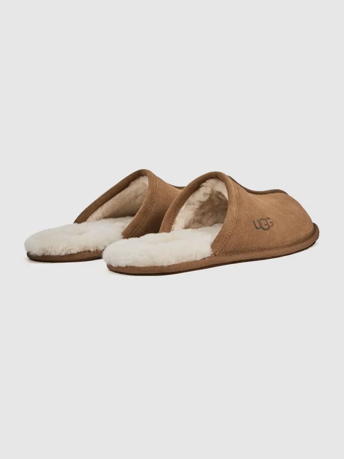 Men Reiss Brands Sheepskin Slipper Chestnut