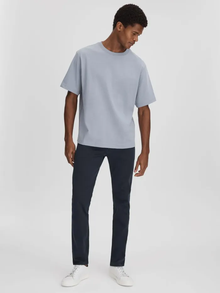 Men Reiss Jeans Slim Fit Garment Dyed Jeans Blue