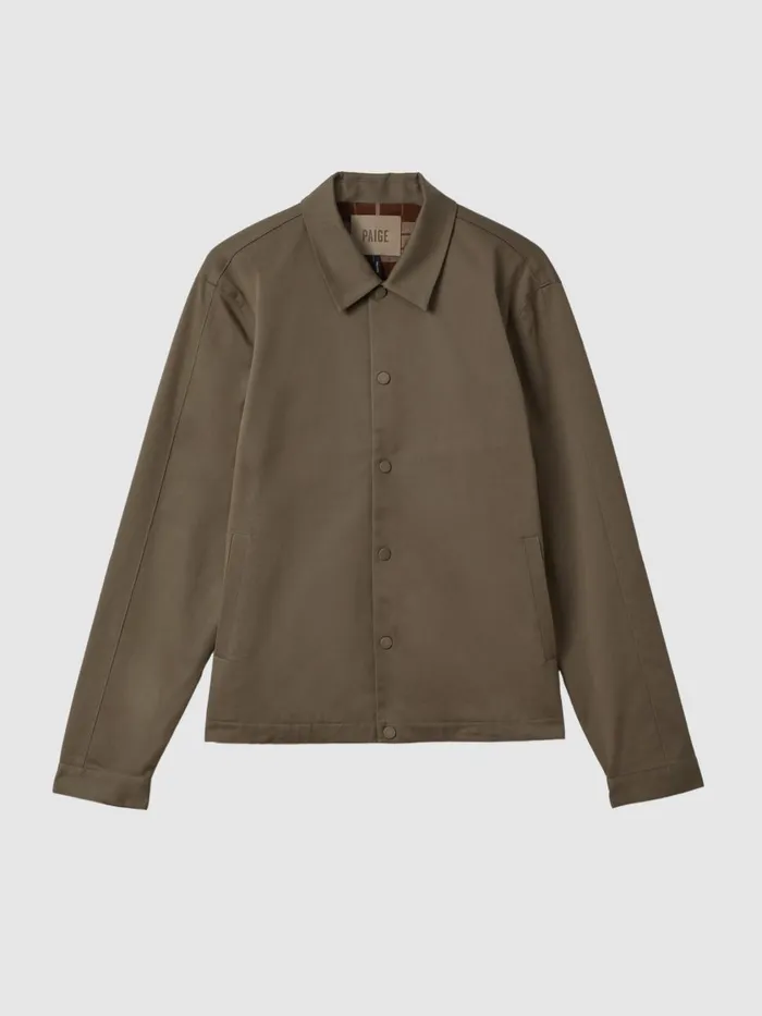 Men Reiss Outerwear and Coats Cotton Blend PressStud Jacket Antique Press