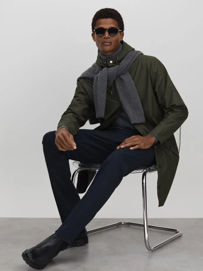 Men Reiss Outerwear and Coats Dark Green Rains Fishtail Parka Dark Green