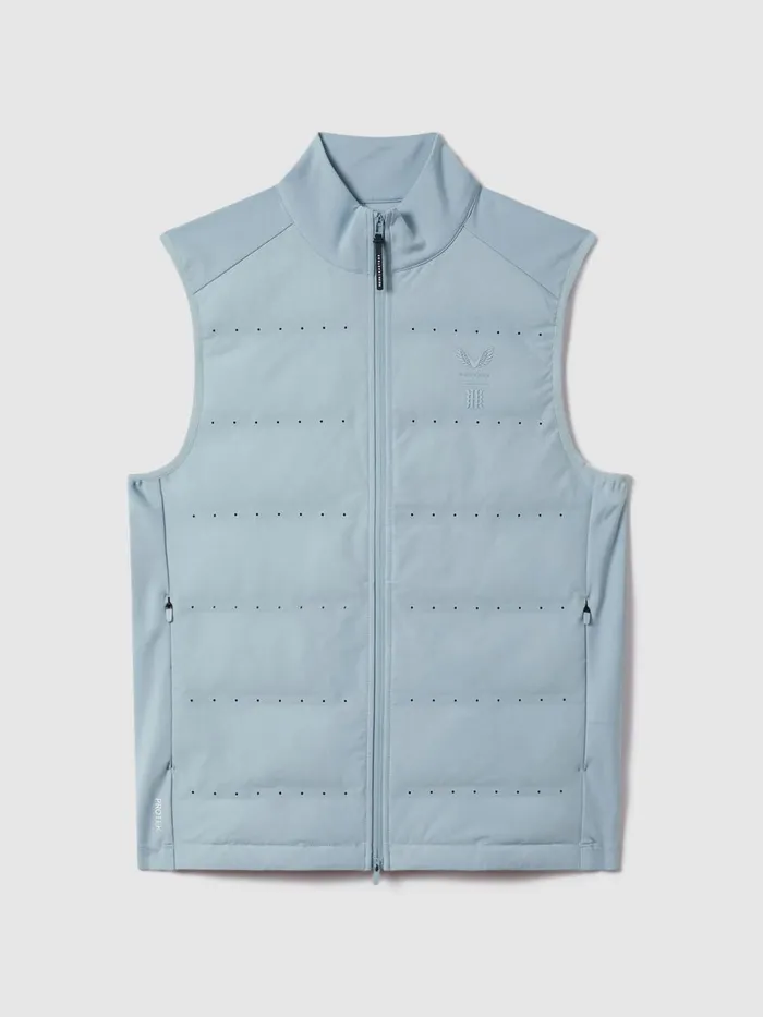 Men Reiss Outerwear and Coats Easton Castore Water Repellent Hybrid Quilted Gilet Blue Silver