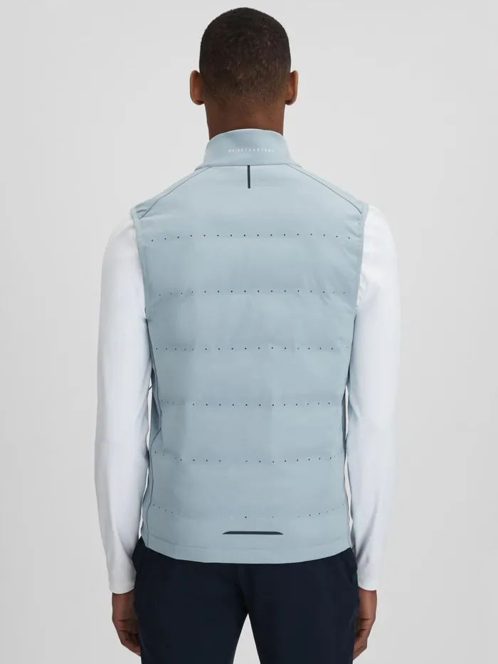 Men Reiss Outerwear and Coats Easton Castore Water Repellent Hybrid Quilted Gilet Blue Silver