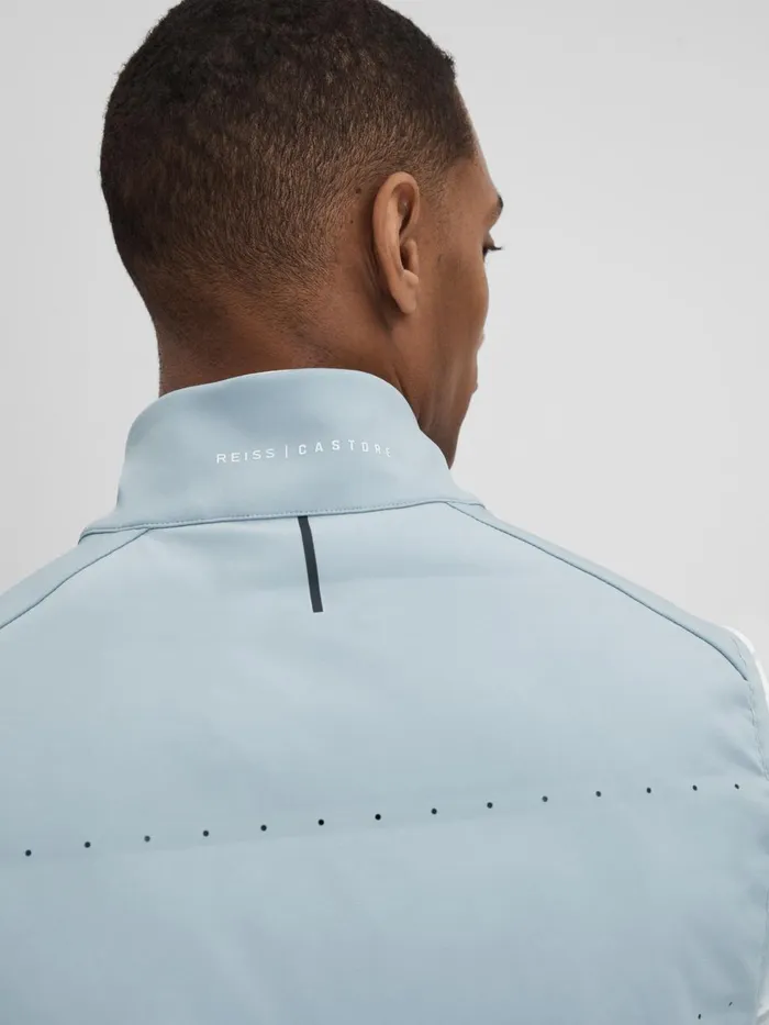 Men Reiss Outerwear and Coats Easton Castore Water Repellent Hybrid Quilted Gilet Blue Silver