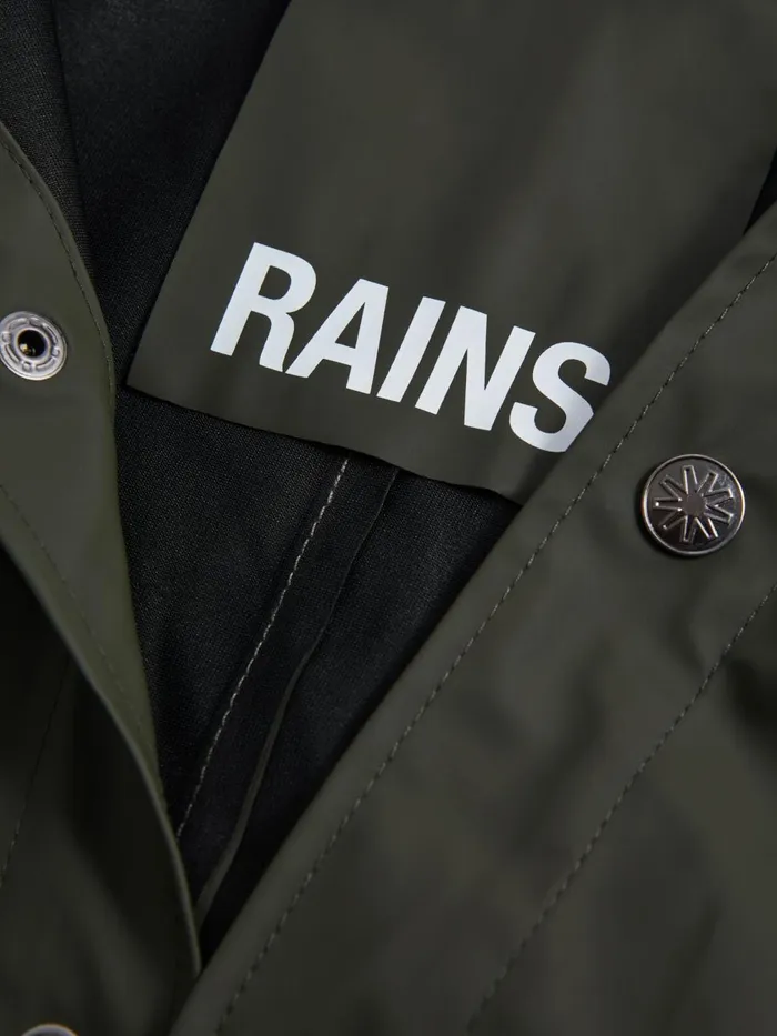 Men Reiss Outerwear and Coats Longline Hooded Raincoat Dark Green