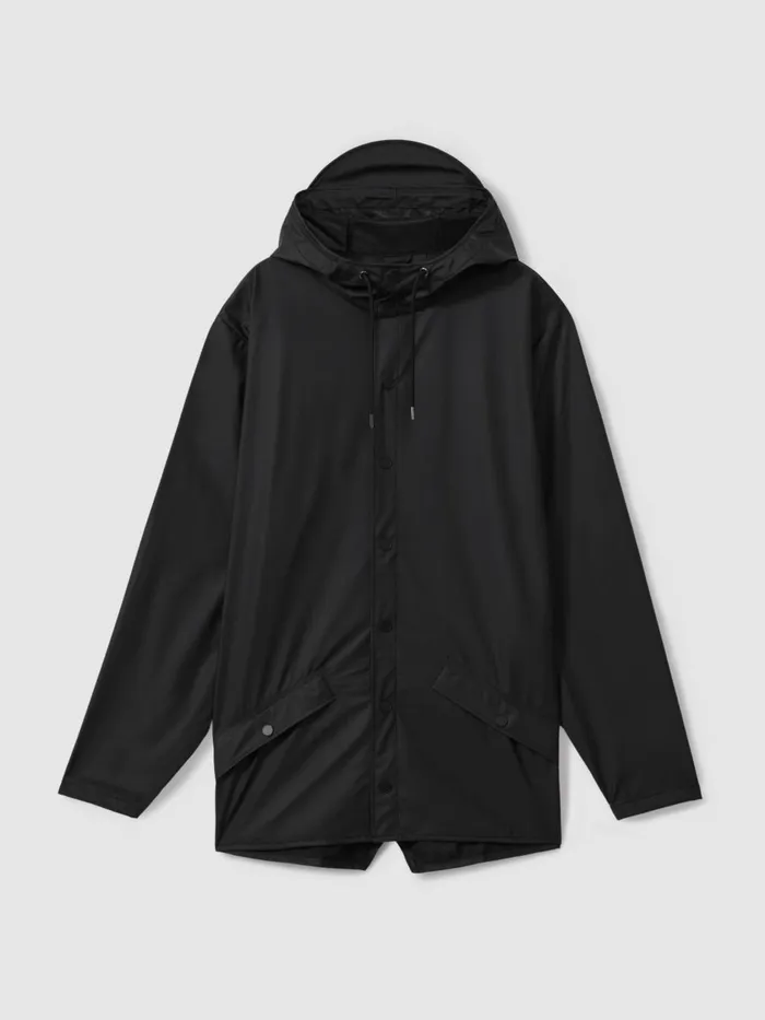 Men Reiss Outerwear and Coats Unisex Hooded Raincoat Black