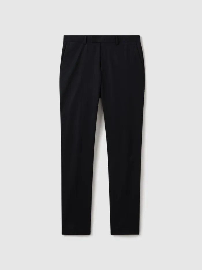 Men Reiss Pants Eastbury Reg Cotton Blend Chinos Navy