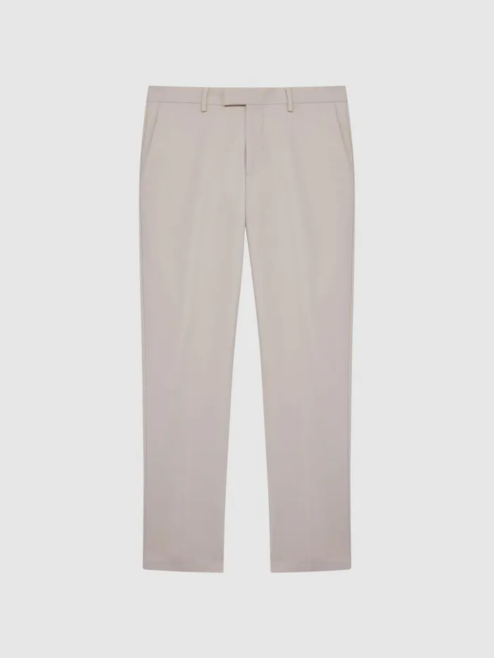 Men Reiss Pants Eastbury Reg Cotton Blend Chinos Stone