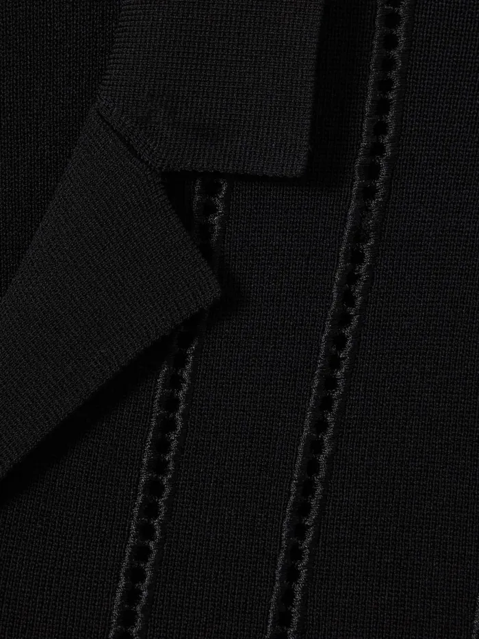 Men Reiss Shirts Heartwood Embroidered Cuban Collar Shirt Black
