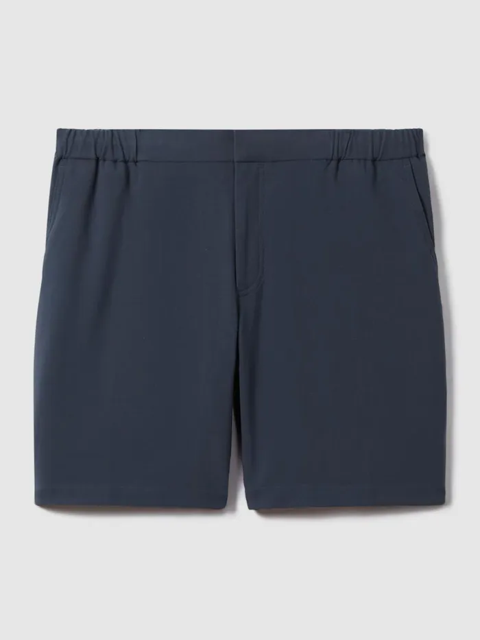 Men Reiss Shorts Deck Slim Fit Drawstring Chino Shorts Airforce Blue