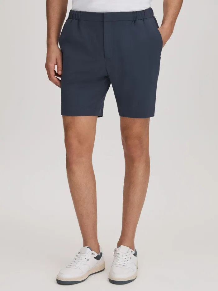 Men Reiss Shorts Deck Slim Fit Drawstring Chino Shorts Airforce Blue