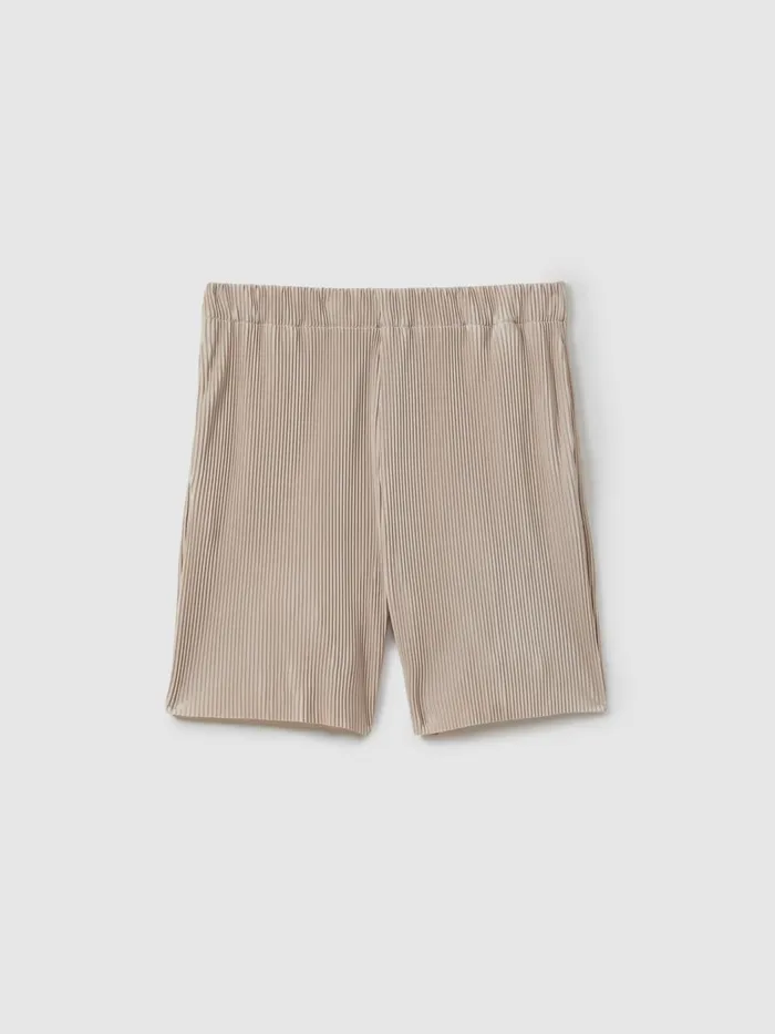 Men Reiss Shorts Milos Elasticated Plisse Shorts Champagne
