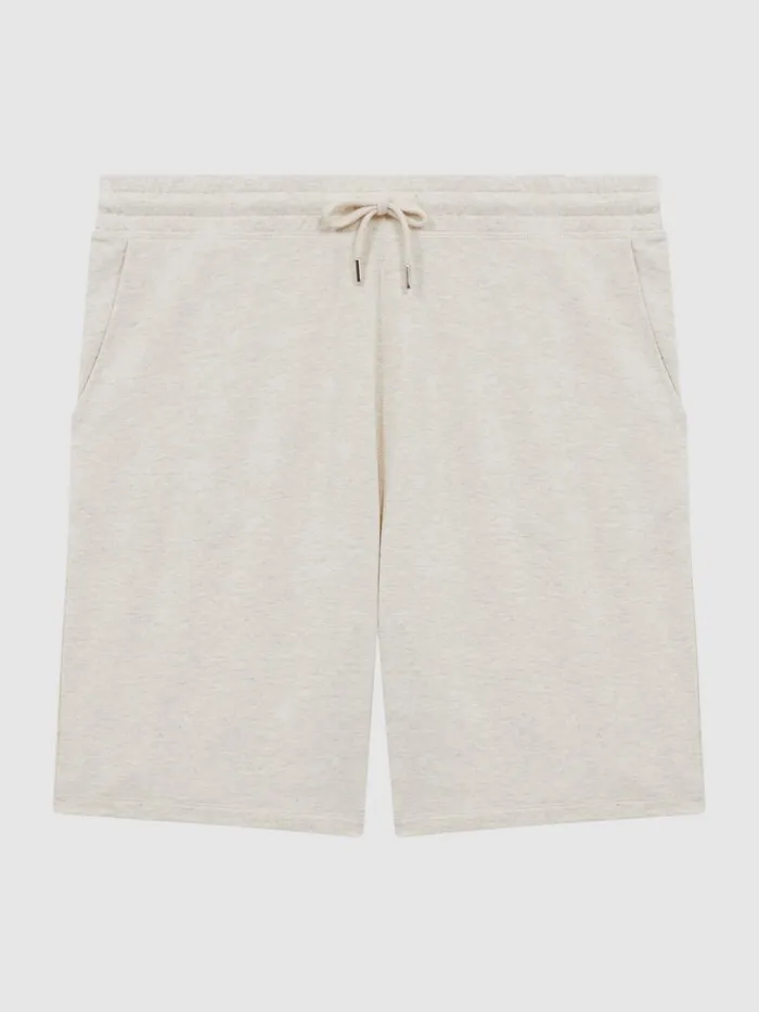 Men Reiss Shorts Tyne Drawstring Fleece Lined Shorts Oatmeal Melange