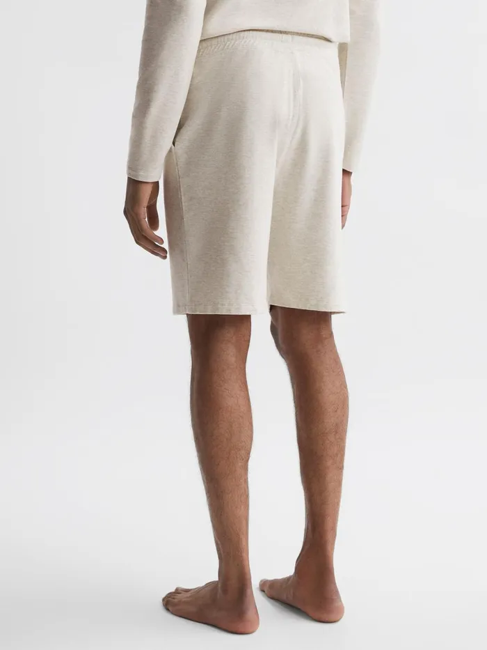 Men Reiss Shorts Tyne Drawstring Fleece Lined Shorts Oatmeal Melange