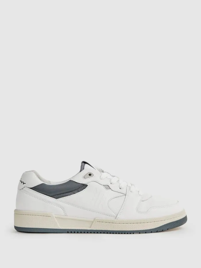 Men Reiss Sneakers Astor Leather LaceUp Trainers White