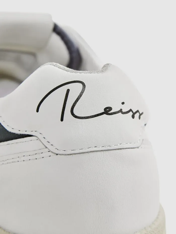 Men Reiss Sneakers Astor Leather LaceUp Trainers White