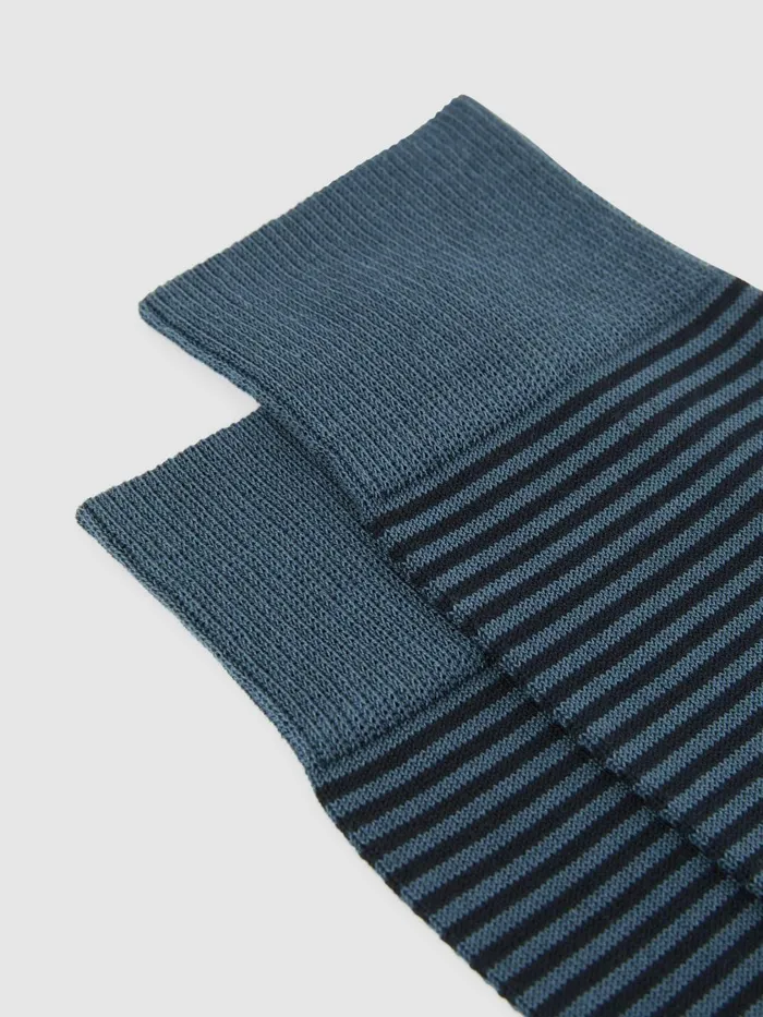Men Reiss Socks and Underwear Mario Stripe Striped Socks Airforce Blue Navy