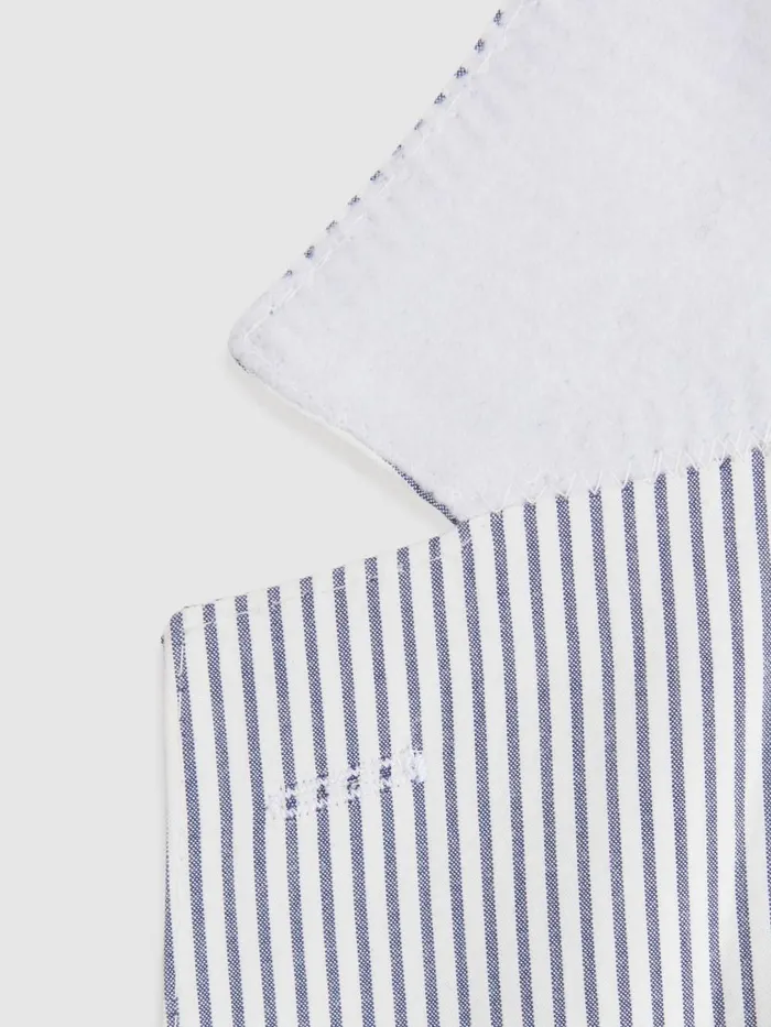 Men Reiss Suits and Tailoring Barr Cotton Seersucker Single Breasted Blazer Soft Bluewhite