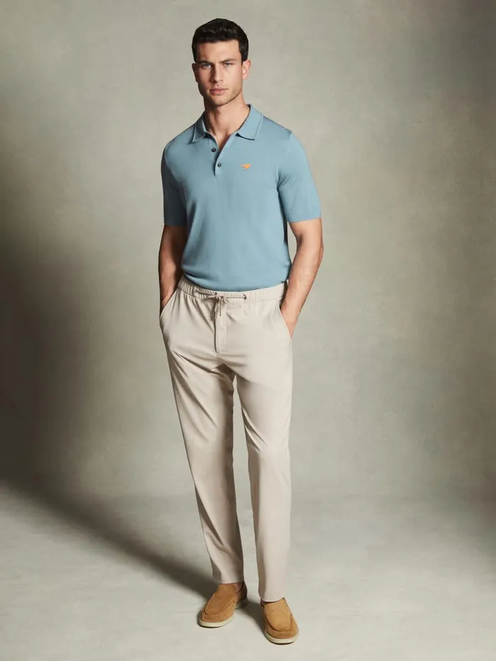 Men Reiss Suits and Tailoring F1 Technical Drawstring Trousers Stone