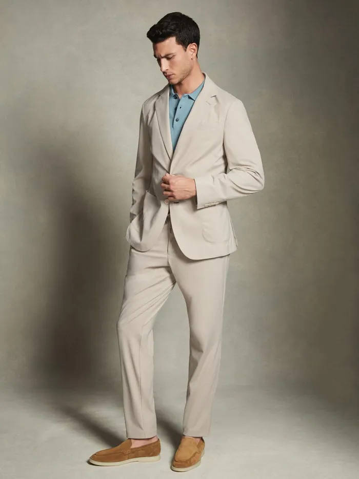 Men Reiss Suits and Tailoring F1 Technical Drawstring Trousers Stone