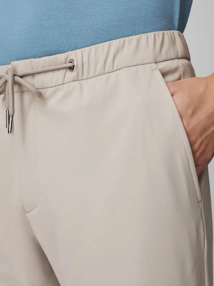 Men Reiss Suits and Tailoring F1 Technical Drawstring Trousers Stone