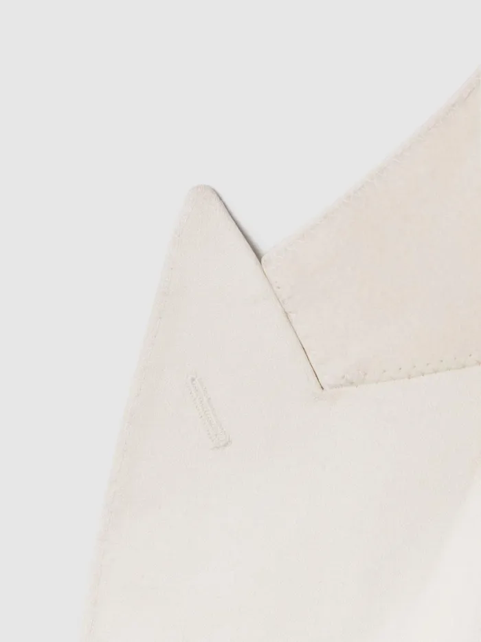Men Reiss Suits and Tailoring Heat Linen Blend Single Breasted Blazer Off White