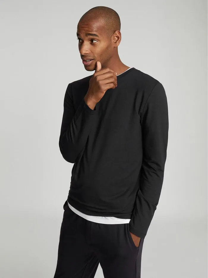 Men Reiss Sweats Hoodies and Joggers Armstrong Crew Neck Jersey Top Charcoal