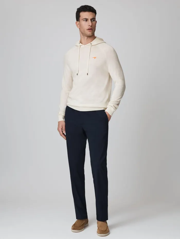 Men Reiss Sweats Hoodies and Joggers F1 Merino Wool Hoodie Bianco