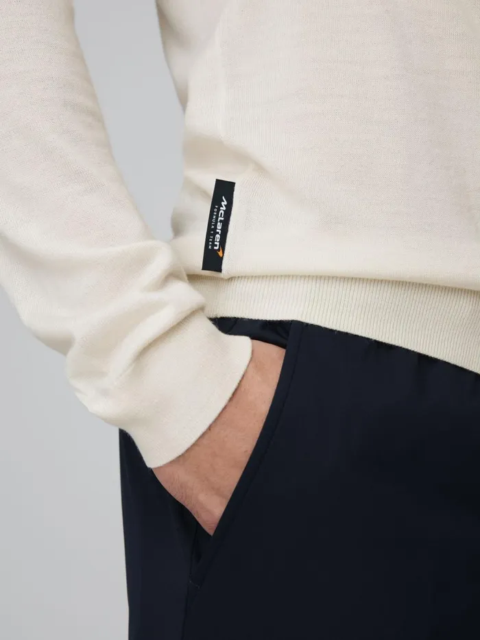 Men Reiss Sweats Hoodies and Joggers F1 Merino Wool Hoodie Bianco