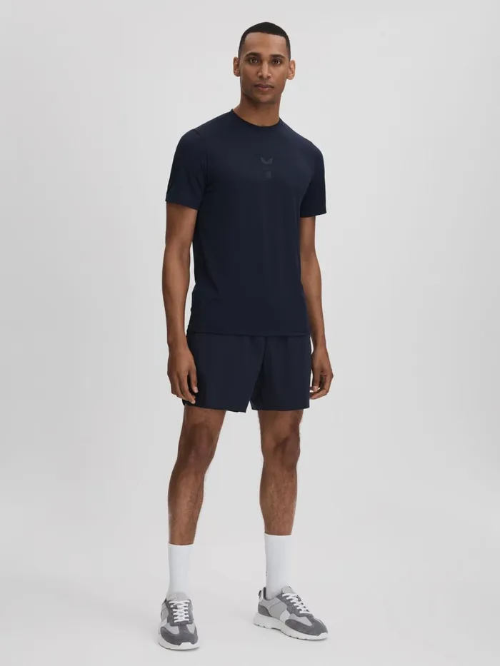 Men Reiss Sweats Hoodies and Joggers Jax Castore Performance Crew Neck TShirt Midnight Navy