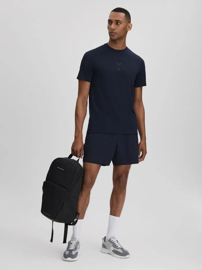 Men Reiss Sweats Hoodies and Joggers Jax Castore Performance Crew Neck TShirt Midnight Navy