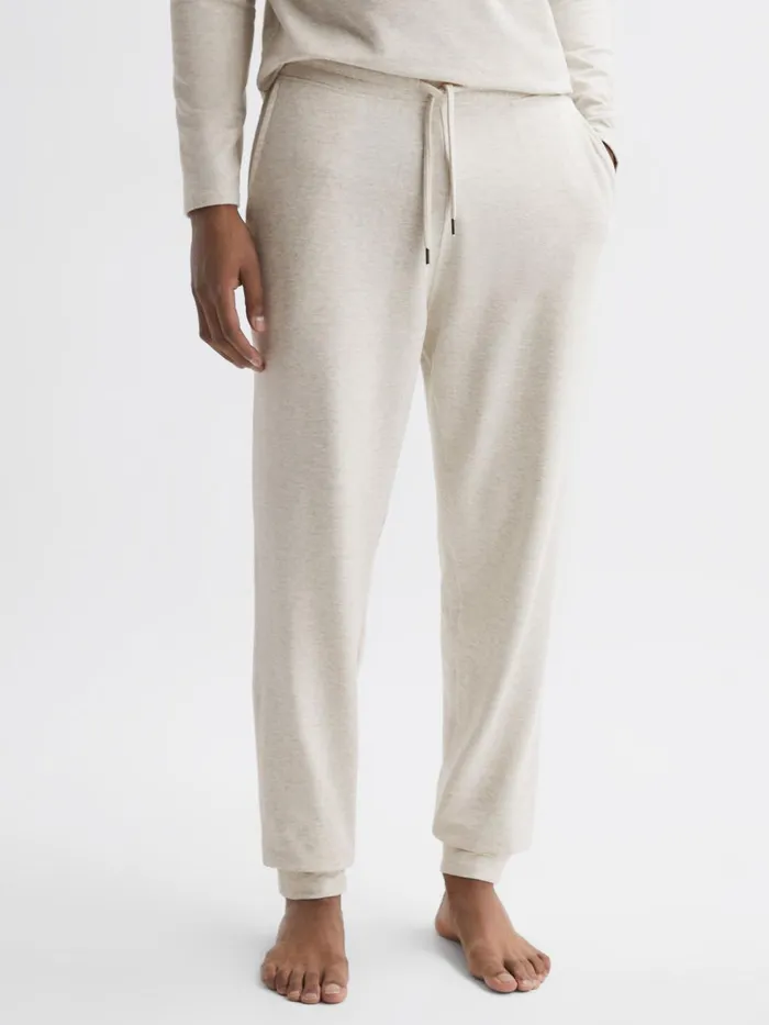 Men Reiss Sweats Hoodies and Joggers Jose Drawstring Fleece Lined Joggers Oatmeal Melange Men Reiss Sweats Hoodies and Joggers Jose Drawstring Fleece Lined Joggers Oatmeal Melange