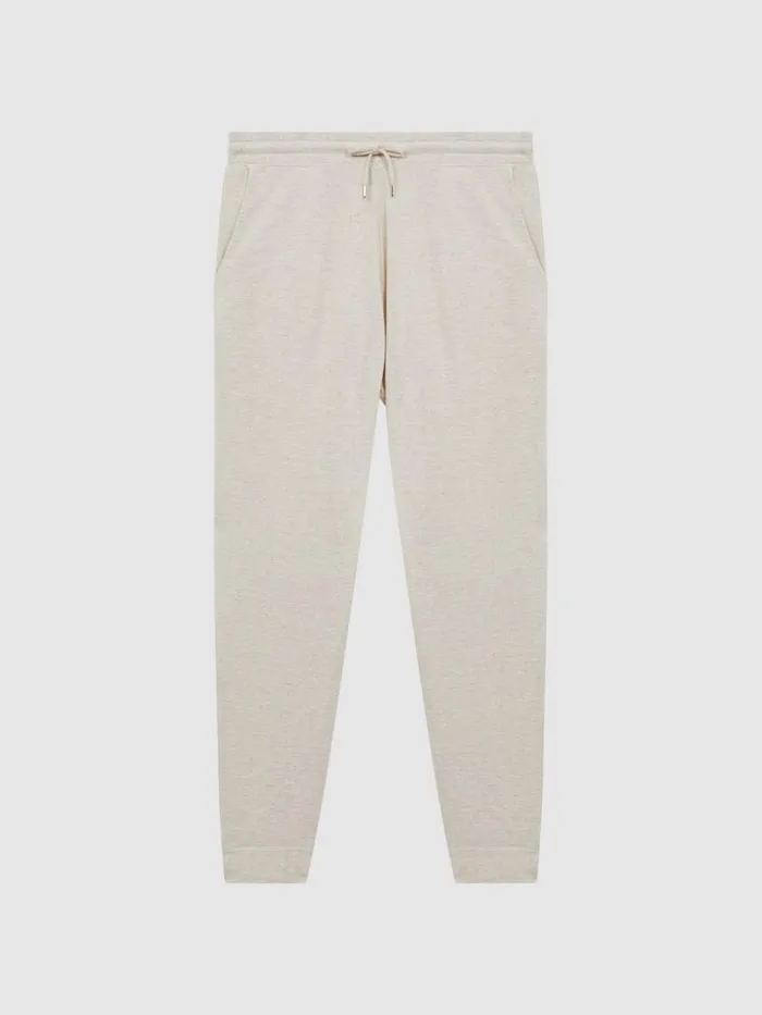 Men Reiss Sweats Hoodies and Joggers Jose Drawstring Fleece Lined Joggers Oatmeal Melange