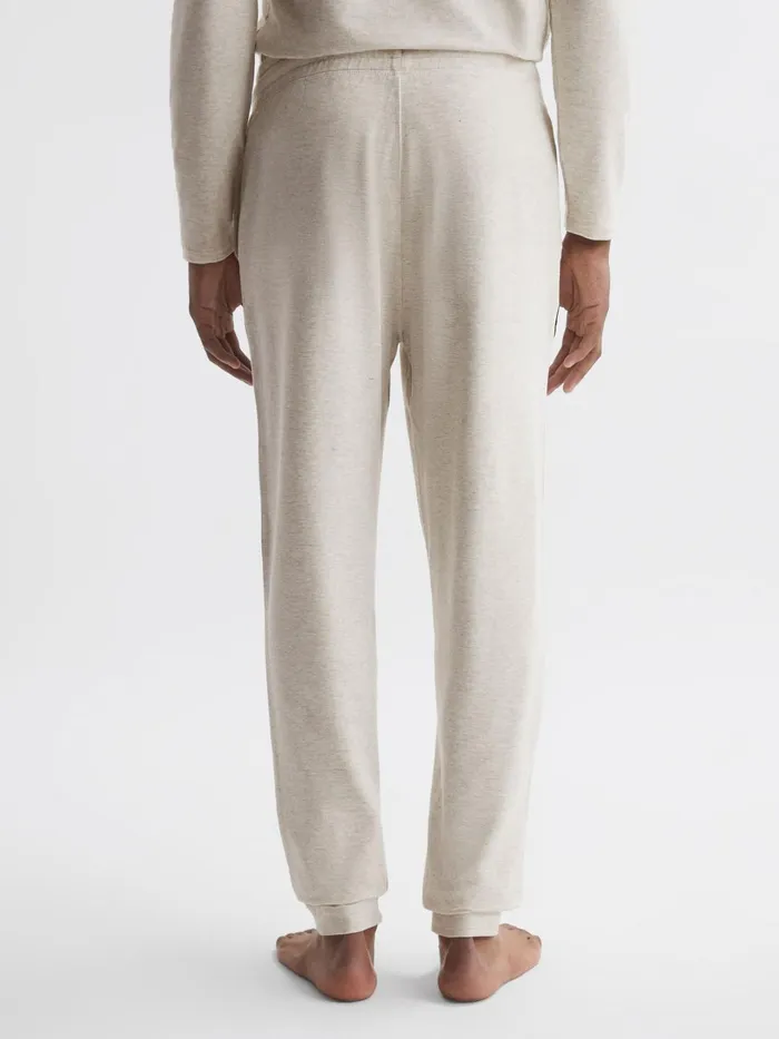 Men Reiss Sweats Hoodies and Joggers Jose Drawstring Fleece Lined Joggers Oatmeal Melange