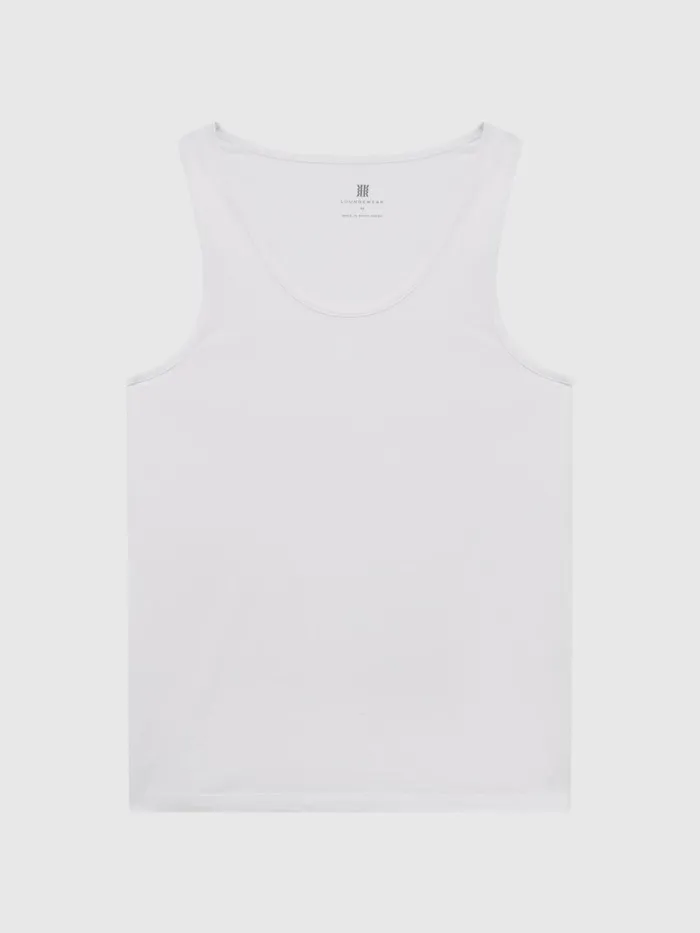 Men Reiss Sweats Hoodies and Joggers Vinnie Cotton Stretch Vest White
