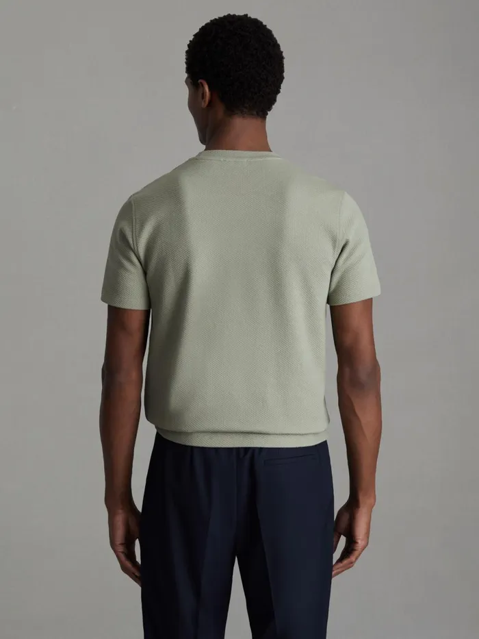Men Reiss TShirts Cooper Slim Fit Honeycomb TShirt Pistachio