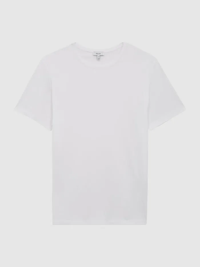 Men Reiss TShirts Melrose Cotton Crew Neck TShirt Optic White