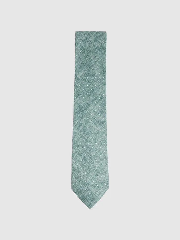 Men Reiss Ties and Pocket Squares Lateran Silk Polka Dot Tie Pistachio Melange