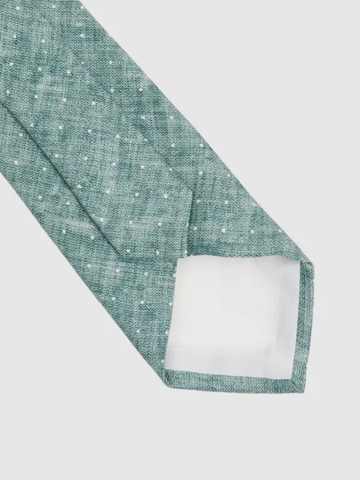 Men Reiss Ties and Pocket Squares Lateran Silk Polka Dot Tie Pistachio Melange