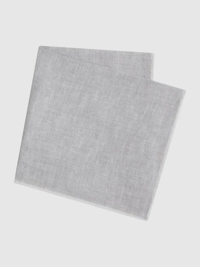 Men Reiss Ties and Pocket Squares Siracusa Linen Contrast Trim Pocket Square Soft Ice