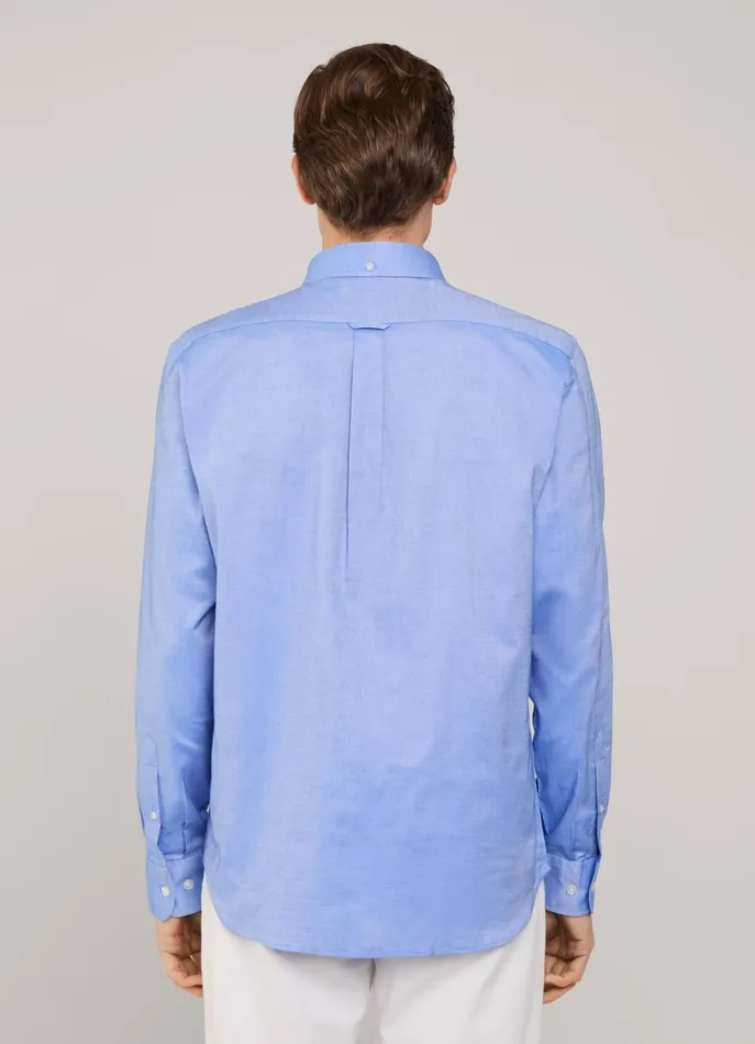 Men Shirts Faonnable Regular Fit Front Pocket Oxford Shirt Naval Blue