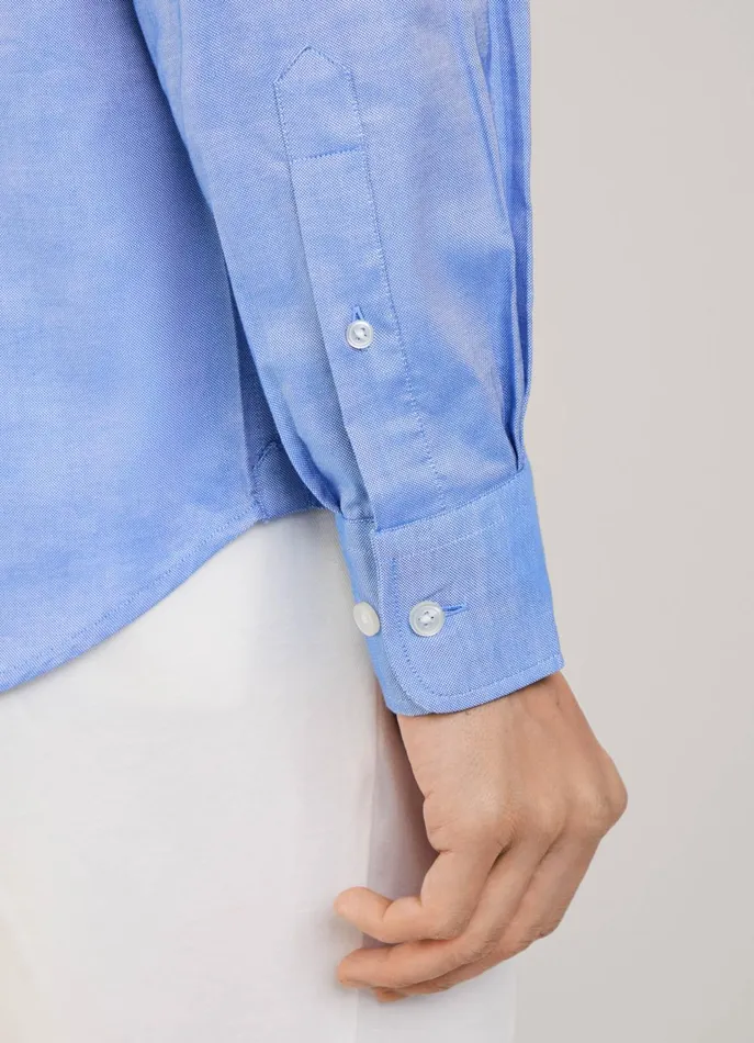 Men Shirts Faonnable Regular Fit Front Pocket Oxford Shirt Naval Blue