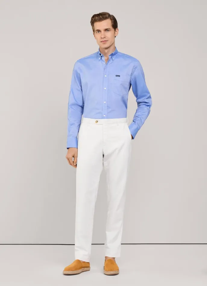 Men Shirts Faonnable Regular Fit Front Pocket Oxford Shirt Naval Blue
