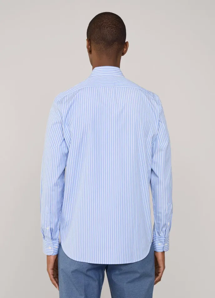 Men Shirts Faonnable Regular Fit Striped Fil A Fil Shirt Regal Blue
